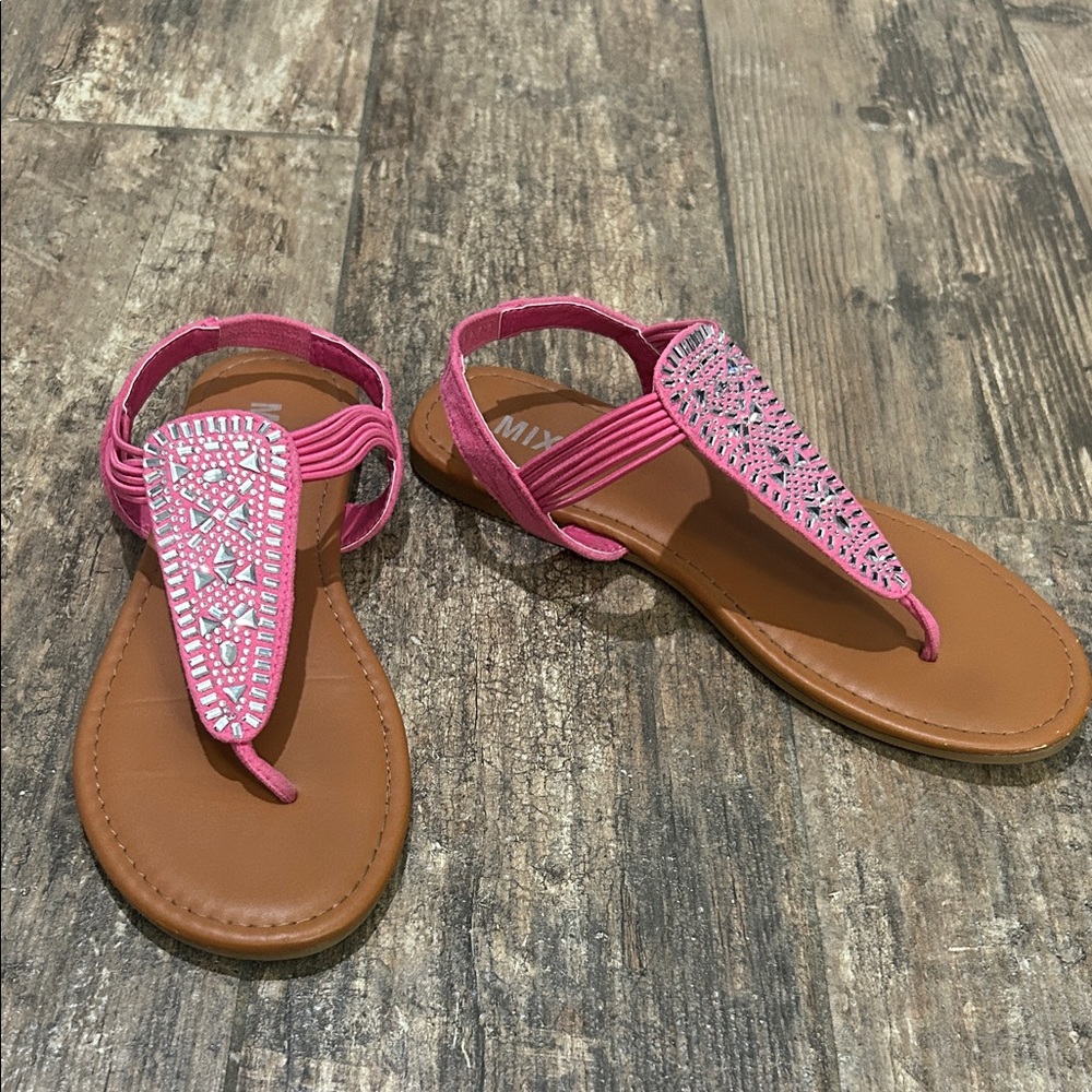 Mixit Pink Beaded Kids Sandals